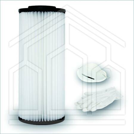Cartuccia filtro in poliestere lavabile per P150, P250, PX150, PX250, C150, C250, C500, SC40TB, SX40TB, SC60TB, SC70TB Dimensioni: 34 cm H x Ø18 cm Contiene kit di protezione con mascherina e guanti