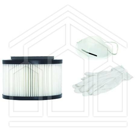 Cartuccia filtro PRECISION in poliestere lavabile per TX1A,TP1A,TP1,TC1 Dimensioni: 10 cm H x Ø16 cm. Contiene kit di protezione con mascherina e guanti.