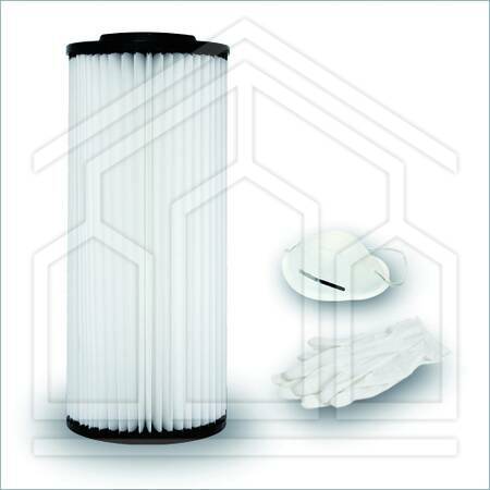 Cartuccia filtro PRECISION in poliestere lavabile per TX3,TX4, TX3A, TX4A, TP3A, TP3, TP4A, TP4, TC3, TC4, TD34, TD34A Dimensioni: 30 cm H x Ø16 cm. Contiene kit di protezione con mascherina e guanti.