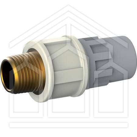 SAFETY-PLUS RACCORDO DIRITTO MASCHIO ø1/2"Mx16mm PPSU CON INSERTO IN LEGA