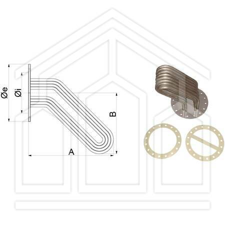 KIT SCAMB.CAL.INOX   MQ  3,00 D.380 L= 607+GUARN E BUL.INCL