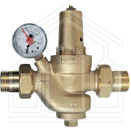 DRVM RIDUTTORE PRESSIONE CON FILTRO E MANOMETRO ø1.1/2" MASCHIO/MASCHIO