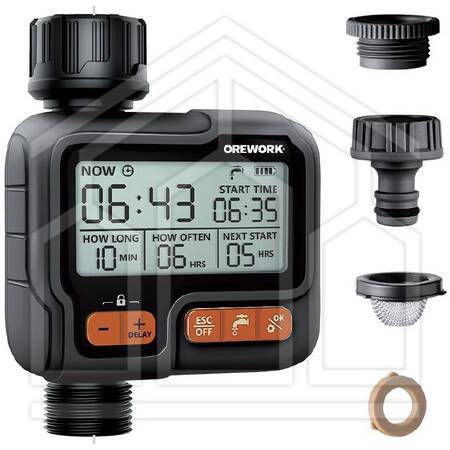 FULL-CONTROL Programmatore da rubinetto OREWORK digitale con tasti - 1 stazione