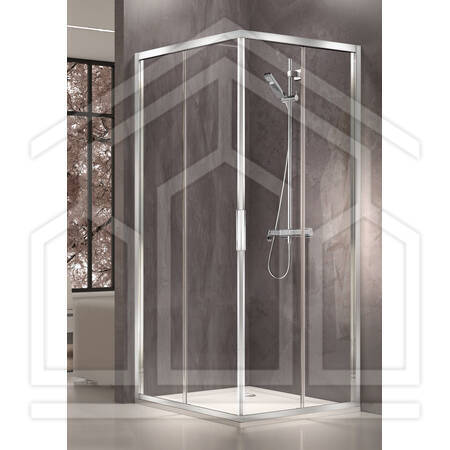 stila 2000 CR-D2 750 x 1950 SHL C10 cabina ad angolo 2 antine,elemento scorrevole, lato fisso, lato dx 750 (722-752) x 1950 argento lucido vetro temperato cincilla