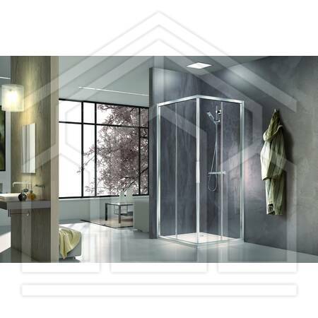 stila 2000 CR-D2 750 x 1950 SHL C10 cabina ad angolo 2 antine,elemento scorrevole, lato fisso, lato dx 750 (722-752) x 1950 argento lucido vetro temperato cincilla