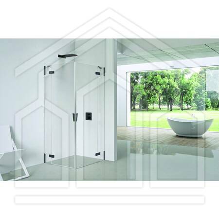 pura 5000 P-T2 K SH1 x 2000 CSH A10 PRO Cabina ad angolo, porta battente, lato fisso, lato dx SH1 (600-950) x 2000 cromo/alu arg. luc. vetro temperato trasparente Protect ColourArt metal matt white