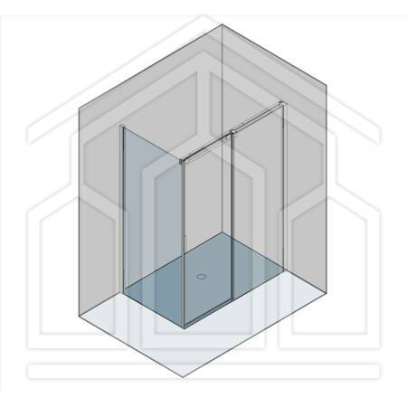 acqua 5000 QR-W2 L BM 900 x 2000 CSH TS10 PRO elemento laterale, cerniera sx BM 900 (890-915) x 2000 cromo/alu arg. luc. vetro temperato serigrafia satinata Protect
