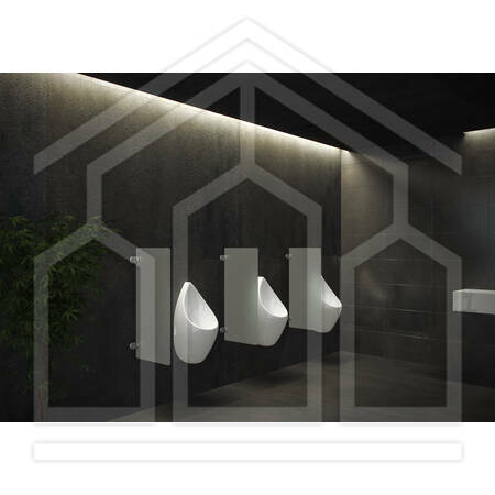 accessori USW 419 x 900 SIL ST10 divisorio per orinatoi 419 (419-) x 900 argento opaco vetro temperato satinato