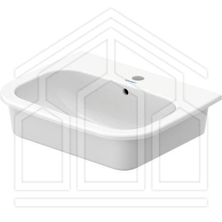 D-CODE lavabo da incasso 540 mm, per incasso soprapiano, monoforo, con troppopieno
