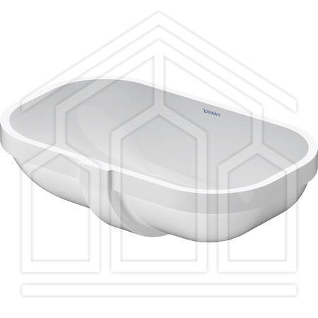 D-CODE lavabo da incasso 495 mm, per incasso sottopiano, senza foro, con troppopieno