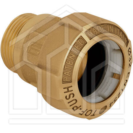 TOF/M PUSH-PE RACCORDO DIRITTO MASCHIO OTTONE ø40x1.1/4" MASCHIO PER POLIETILENE