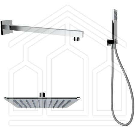 KIT DOCCIA SOFFIONE 250x250 BRACCIO L.335 CROMATO