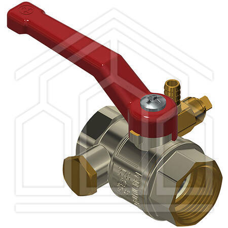 SERIE 376 VALVOLA A SFERA ø1.1/4" FEMMINA-FEMMINA LEVA ACCIAIO CON SCARICO PN25