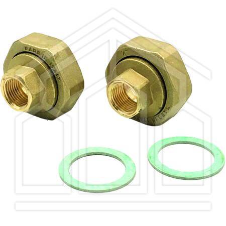 Coppia raccordi ottone ff 3/4"x1"1/2