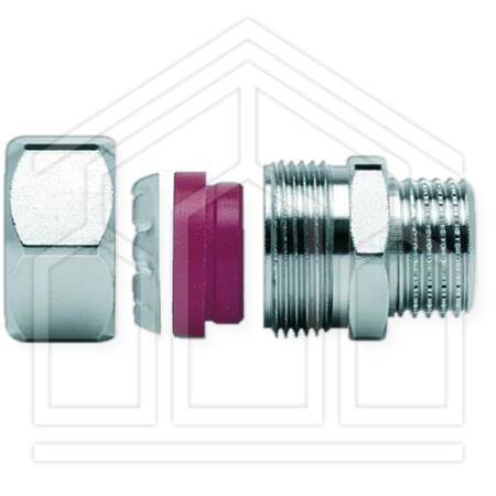 RACCORDO DIRITTO MASCHIO OTTONE NICHELATO ø1/2"M CON DOPPIO ORING