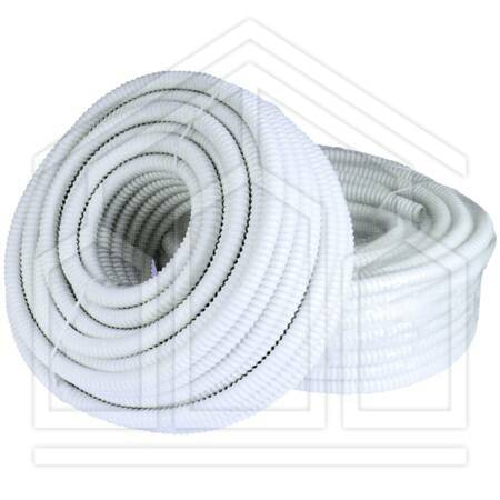 TUBO CORRUGATO SCARICO CONDENSA ø25mm ROTOLO 25m PVC BIANCO