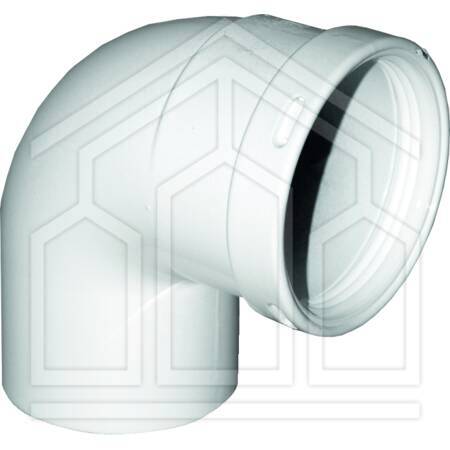 CURVA 90° MASCHIO/FEMMINA ø80mm ALLUMINIO BIANCO