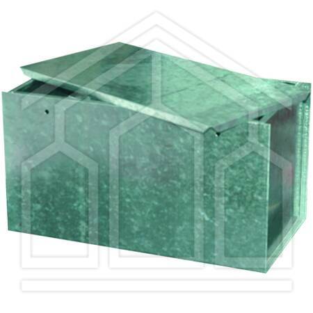 VASO ESPANSIONE APERTO ZINCATO 50lt 315x595x285mm CON COPERCHIO