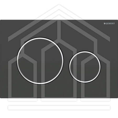 SIGMA20 ROUND PLACCA DI COMANDO DOPPIO TASTO NERO OPACO/CROMATO/NERO OPACO RIV FACILE DA PULIRE