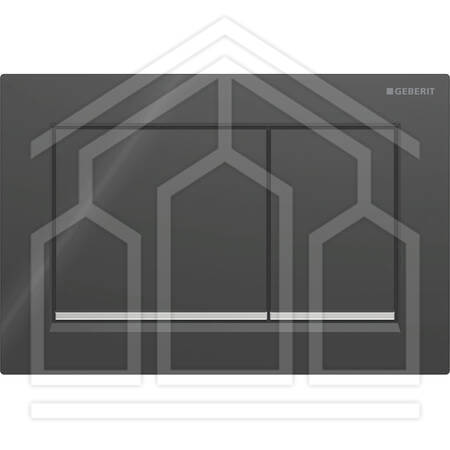 OMEGA20 SQUARE PLACCA DI COMANDO DOPPIO TASTO NERO/CROMATO/NERO