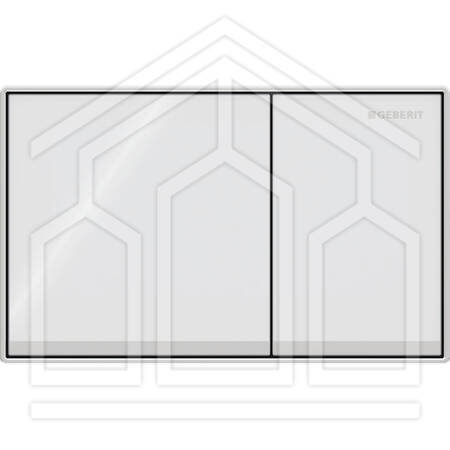 OMEGA60 SQUARE PLACCA DI COMANDO DOPPIO TASTO FILO PARETE VETRO BIANCO