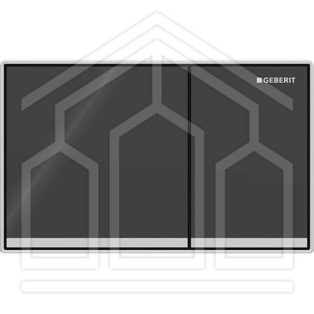 OMEGA60 SQUARE PLACCA DI COMANDO DOPPIO TASTO FILO PARETE VETRO NERO