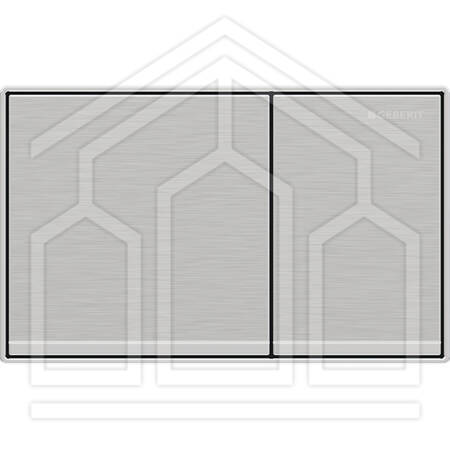 OMEGA60 SQUARE PLACCA DI COMANDO DOPPIO TASTO FILO PARETE CROMO-SPAZZOLATO