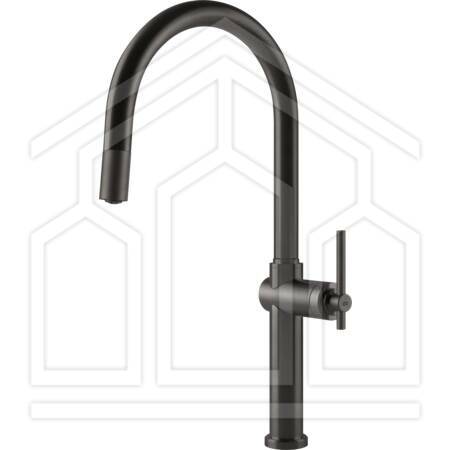 HABITO 60672 MISCELATORE LAVELLO MONOCOMANDO CANNA GIREVOLE BLACK METAL BRUSHED PVD