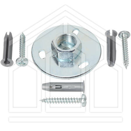 PP 1/2 PIASTRA DI FISSAGGIO ø1/2" CON DADO