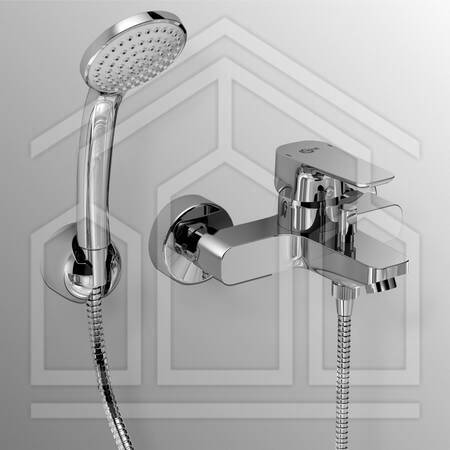 CERAPLAN III MISCELATORE MONOCOMANDO ESTERNO VASCA/DOCCIA CON SET DOCCETTA CROMO