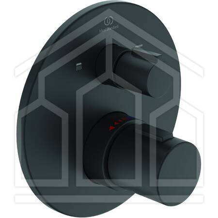 CERATHERM T100 MISCELATORE TERMOSTATICO VASCA/DOCCIA CON DEVIATORE NERO SETA