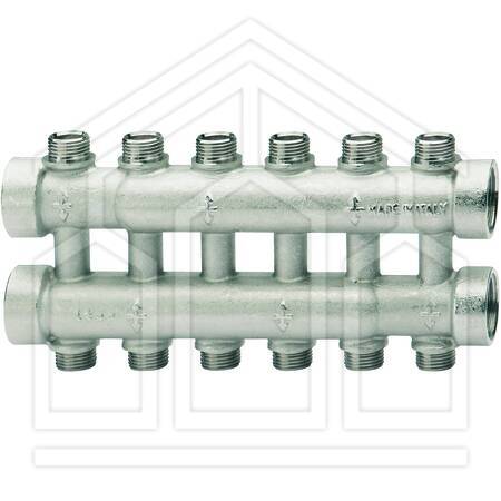 Collettore di distribuzione complanare derivazioni maschio sede conica 1/2 3/4x8+8