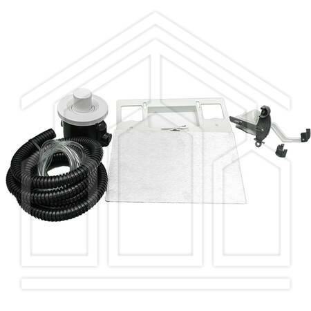 Kit per trasformazione pneumatica con piastra di ispezione in alluminio e pulsante da incasso bianco