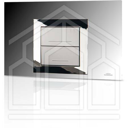 Placca AUREA satinata con cornice cromata