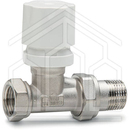 RD 2501 VALVOLA DIRITTA TERMOSTATIZZABILE ø1/2" ATTACCO PER TUBO FERRO NICHELATO