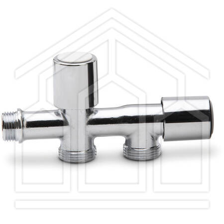 S 79 RUBINETTO DOPPIA USCITA A VITONE ø1/2"x3/4"x3/4" CON ATTACCO LAVATRICE E LAVASTOVIGLIE CROMATO