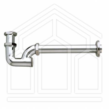 SIF 003 SIFONE A COLONNA ø1.1/4" L.25cm CON CODOLO 12cm SENZA PILETTA OTTONE CROMATO E ACCIAIO INOX