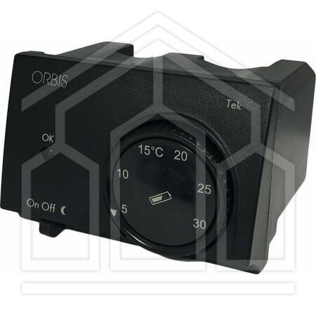 TEK ANTRACITE Termostati elettronici da incasso, selettore ON/OFF, modalità notturna, 2 batterie 1.5V