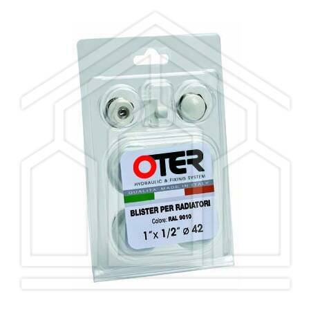100-B9-42 KIT VALVOLA SFOGO ARIA IN BLISTER PER RADIATORI ALLUMINIO ø1"x1/2" RAL 9010