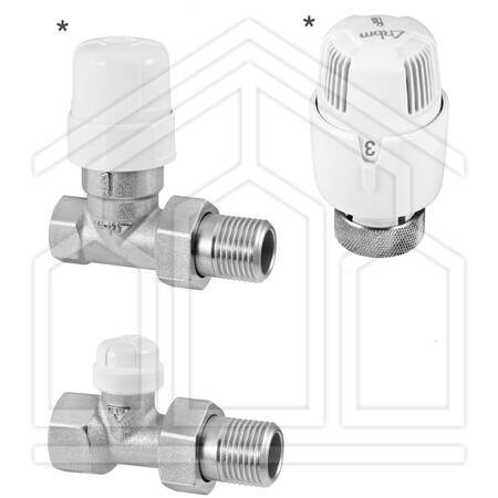 2818 KIT VALVOLA TERMOSTATICA E DETENTORE DIRITTI ø3/4" FERRO