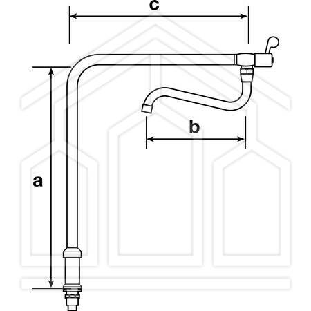 841 08/1 COLONNA MONOACQUA "P" ORIENTABILE L.200 CROMATO
