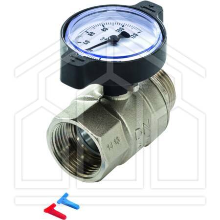 TECEfloor VALV. c/TERM. c/CLIP (blu-rossa) 1"FI x 1"FE