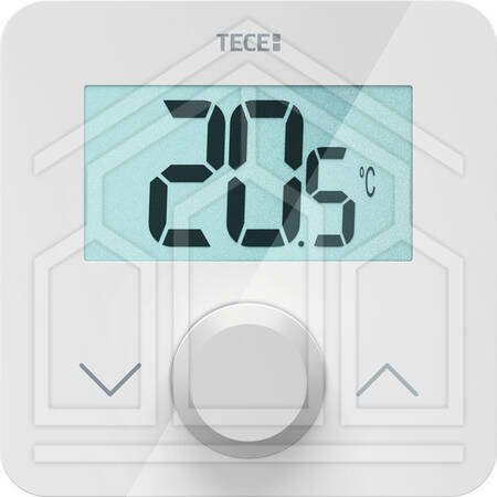 TECEfloor unità di comando ambiente, display LCD, BIANCO PROGRAMMABILE