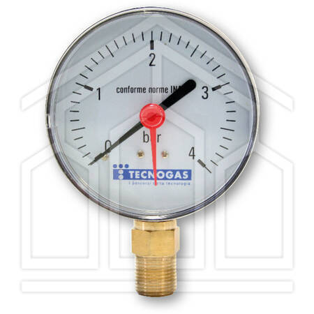 MANOMETRO PER ACQUA - 0 ÷ 40 bar - Ø 80 - 3/8" - attacco radiale