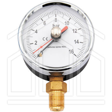 MANOMETRO PER ACQUA - 0 ÷ 16 bar - Ø 80 - 3/8" - attacco radiale