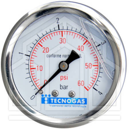 MANOMETRO PER GAS/ACQUA - 0 ÷ 2,5 bar - Ø 63 - 1/4" - attacco posteriore