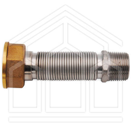 FLESSIBILE PER ALLACCIAMENTO CONTATORI - 1" FG x 3/4" M - senza guaina - L 60 ÷ 120 mm