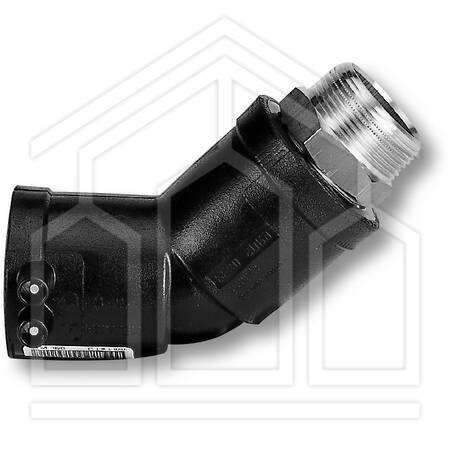 RACCORDO DI TRANSIZIONE A GOMITO 45° - 40 mm x 1" 1/4