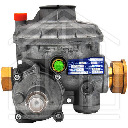 REGOLATORE PER GAS Mod. FE 50 "L" - IN 3/4" F - OUT 1" F - portata 50 kg/h