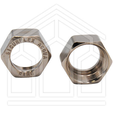 DADO IN OTTONE NICHELATO - 1" 1/4 x foro 1" - con guarnizione